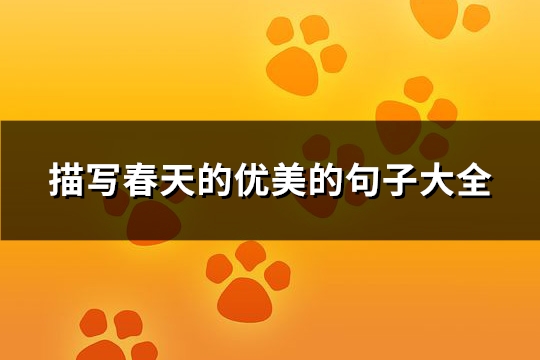 描写春天的优美的句子大全(汇总98句)